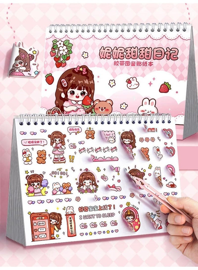 كتاب ملصقات شخصيات كرتونية لطيفة يحتوي على 1000 ملصق زخرفي ذاتي اللصق - مثالي لعمل دفاتر القصاصات، والمجلات، والحرف اليدوية؛ يتضمن أشكال غير منتظمة مع لمسة لامعة وتصميم محمول للاستخدام السهل في الدفاتر، والمفكرات، والمستلزمات المكتبية - Image 2